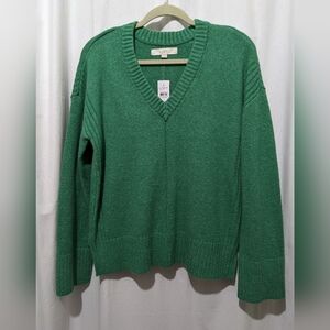 Loft Wide Sleeve Vneck Sweater